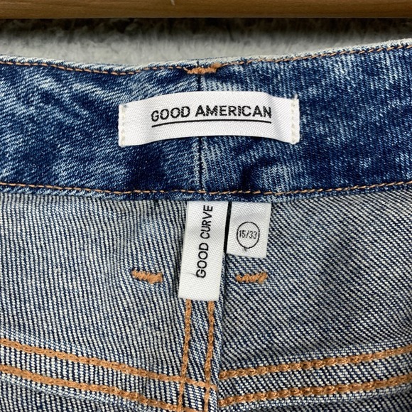 NWT Good American Good Curve Jean Women's 15/33 Blue Skinny High Rise Distressed - Picture 3 of 10